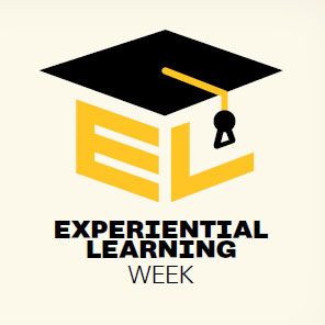 Experiential Learning Week logo showing a cap with a stylized EL below to represent the week celebration