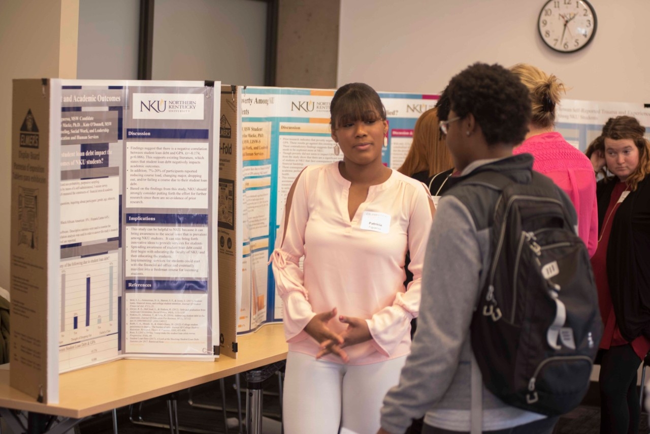 Student presenting at Celebration