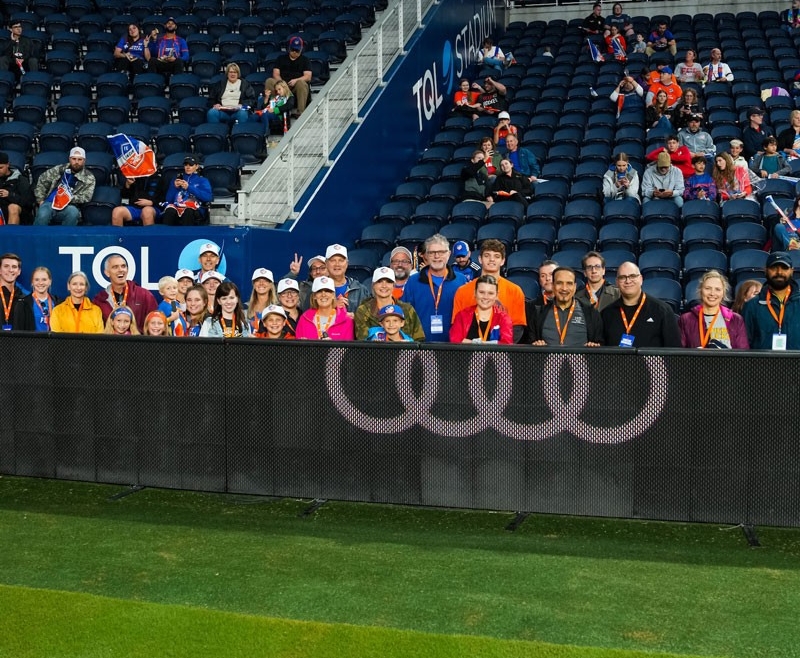 NKU Alumni standing in a group at FC Cincinnati Stadium