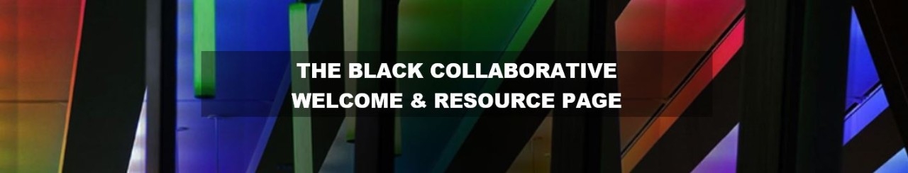black collaborative welcome and resource page