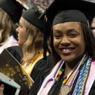 Black female student at commencement