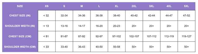 Chest Binder Sizing