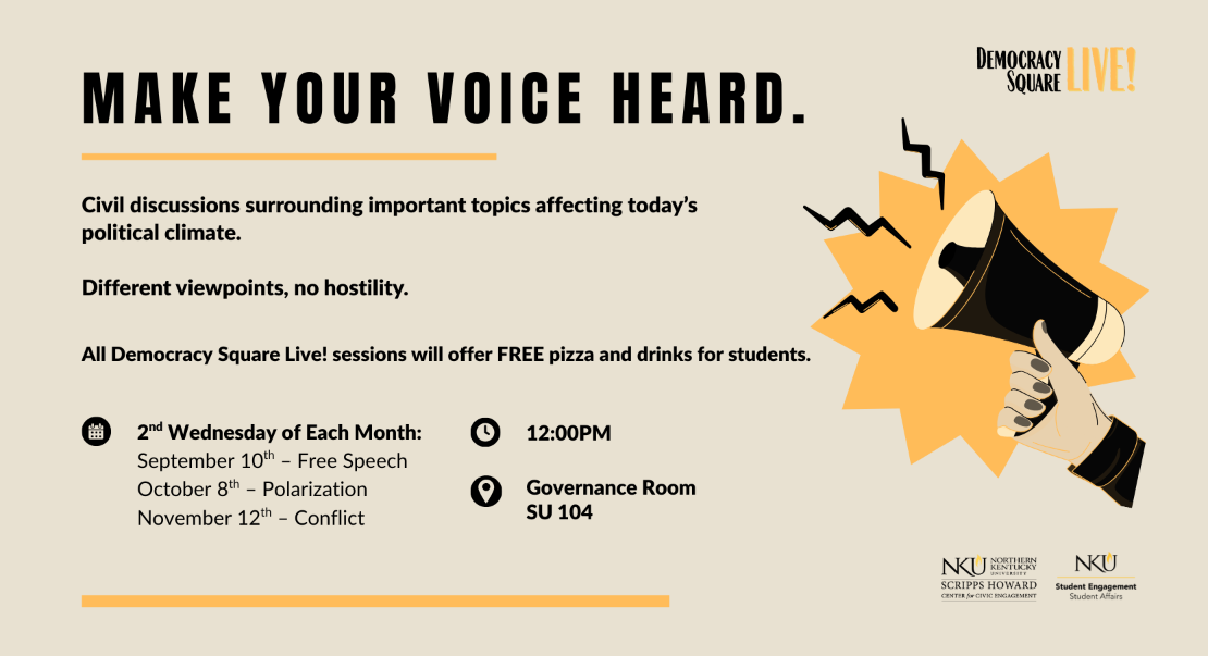 Democracy Square Live - 7 A graphic with information about Democracy Square Live