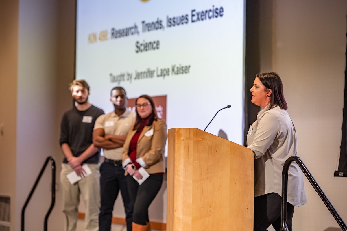 Dr. Kaiser speaks to the audience.