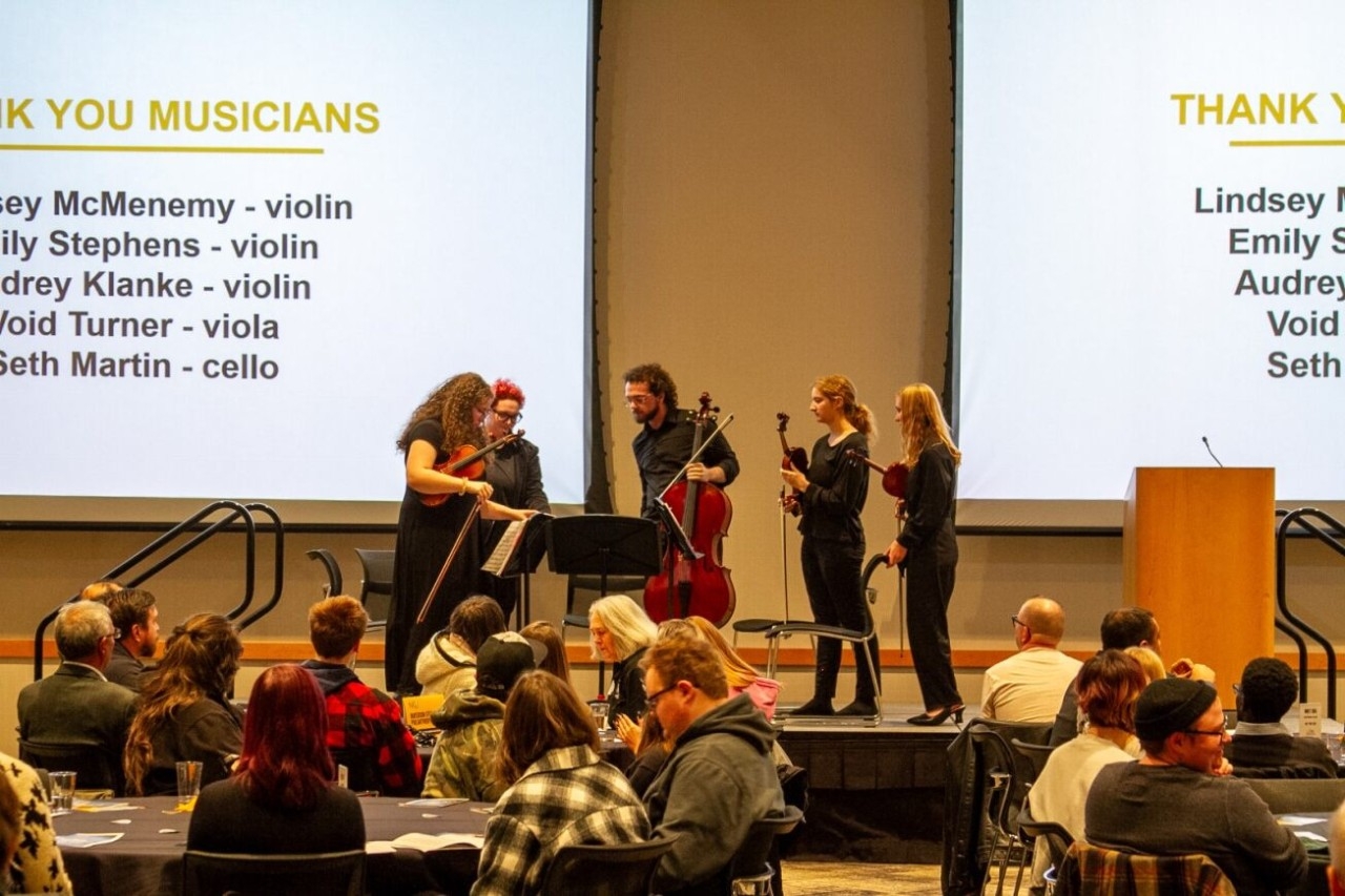 NKU Chamber Strings prepare to perform.