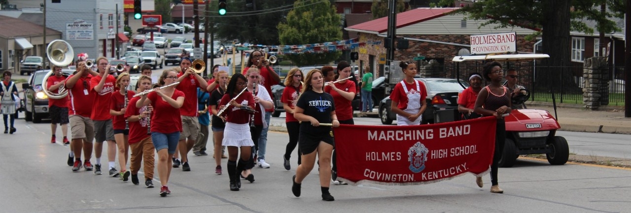 Holmes High School Marching Band in action