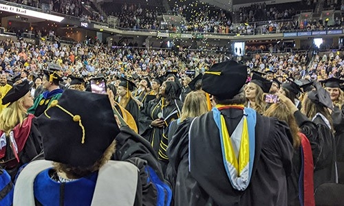 Crowd gathered at commencement