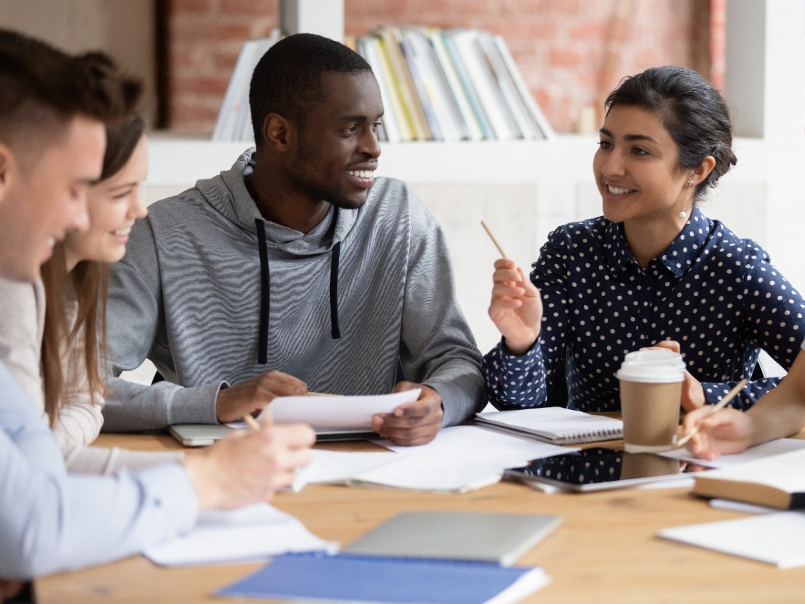 A photo of students in a study group