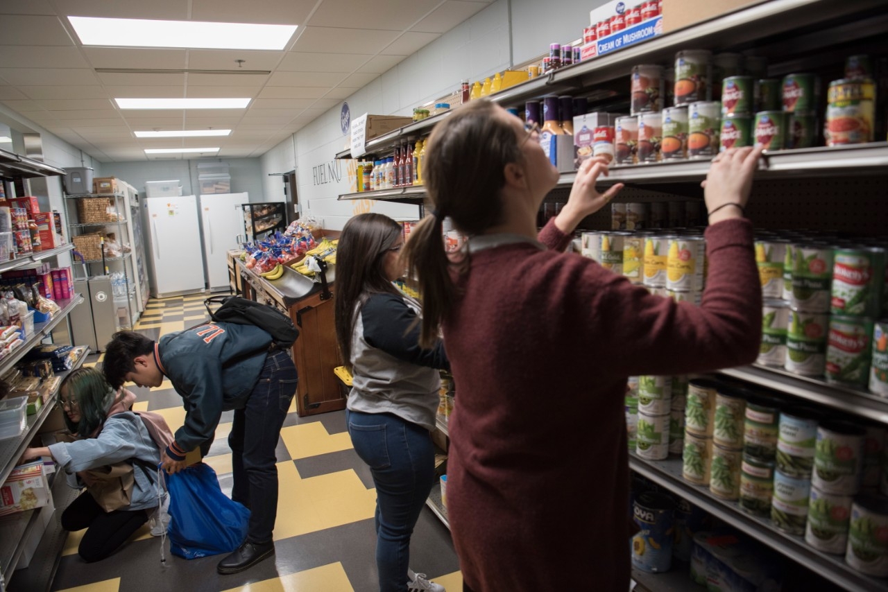 Student shopping at FUEL