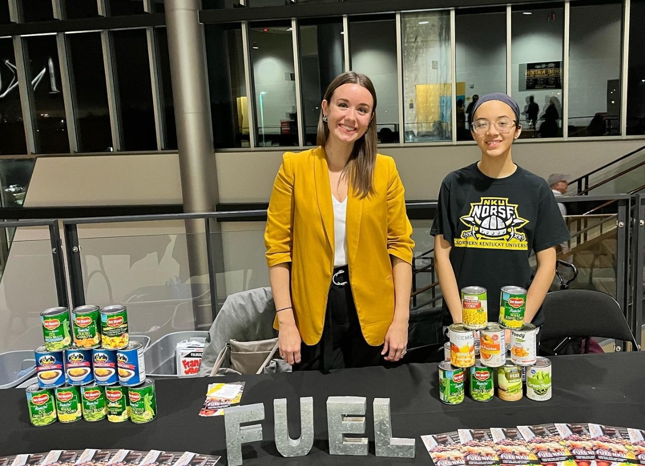 students studying at a table