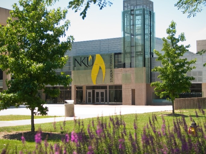 NKU student union in the springtime.
