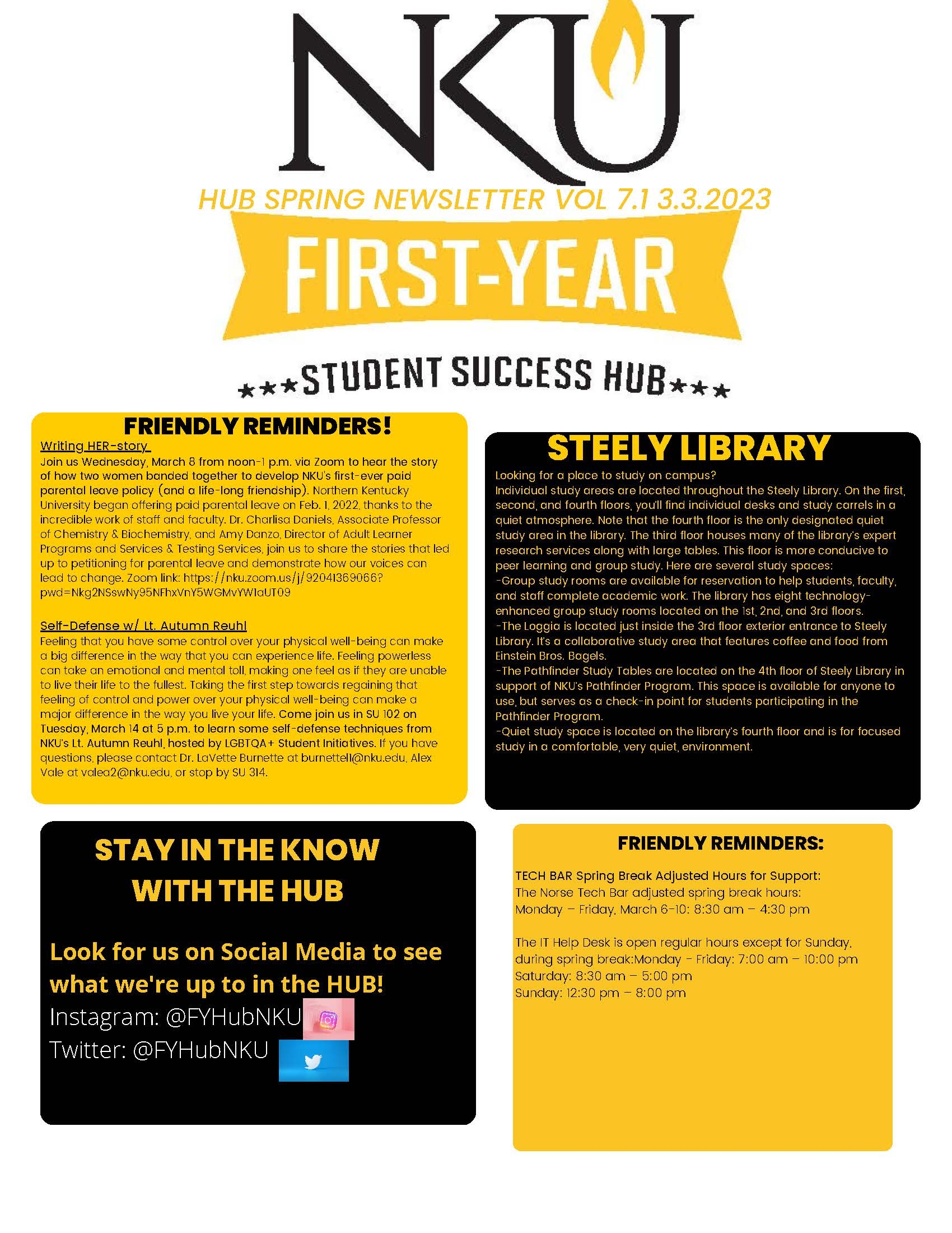 First Year Hub Newsletter for Mar 3 2023 page 2