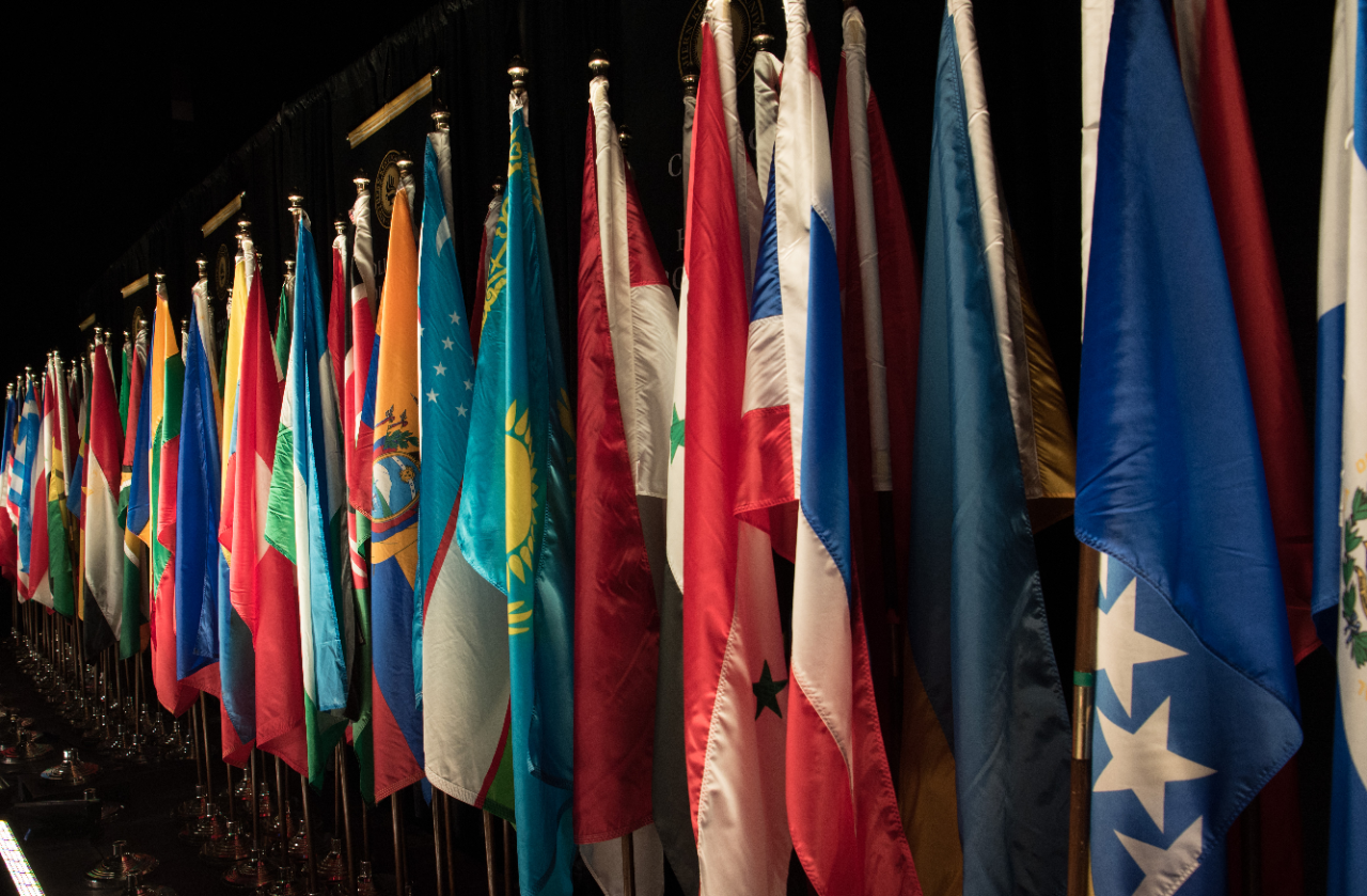 Row of international flags
