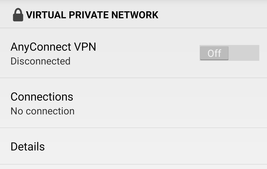 Android VPN On/Off Switch