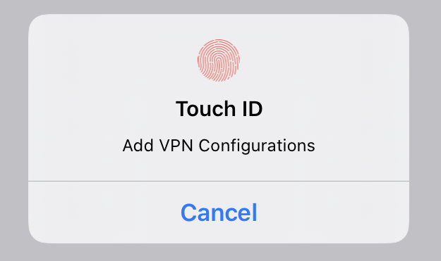 Touch ID to allow VPN on iOS.