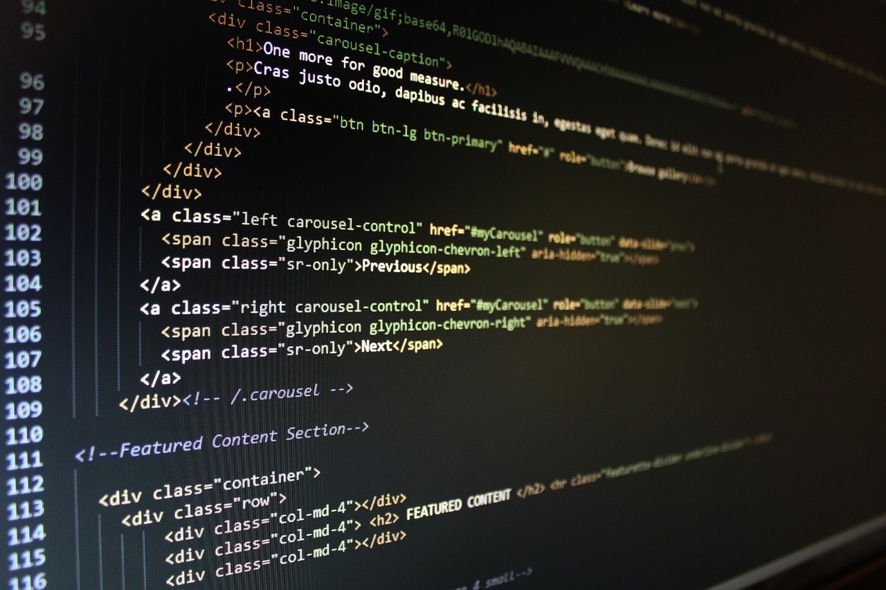 Image of HTML on a computer screen.