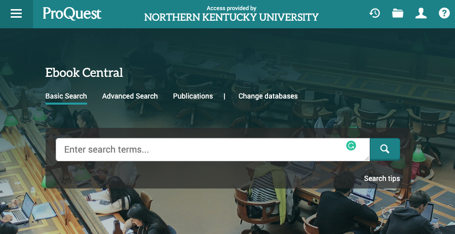New e-book central from ProQuest