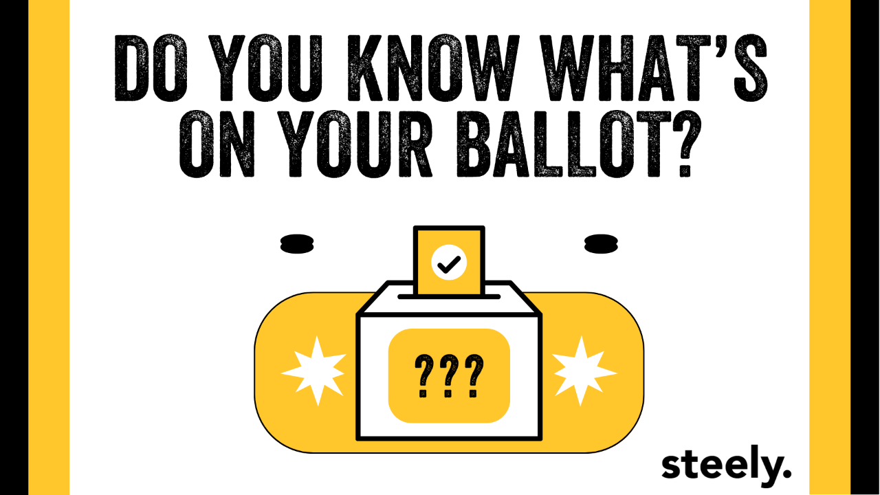 Picture of a ballot box with the caption "Do you know what's on your ballot?"