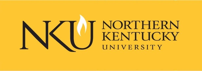 NKU Logo, aligned horizontally on a gold background