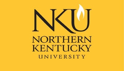 NKU Logo, stacked vertically on a gold background