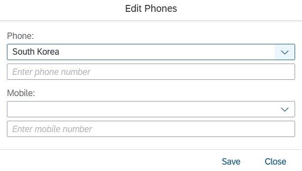 A form to update phone numbers for a student in myNKU.