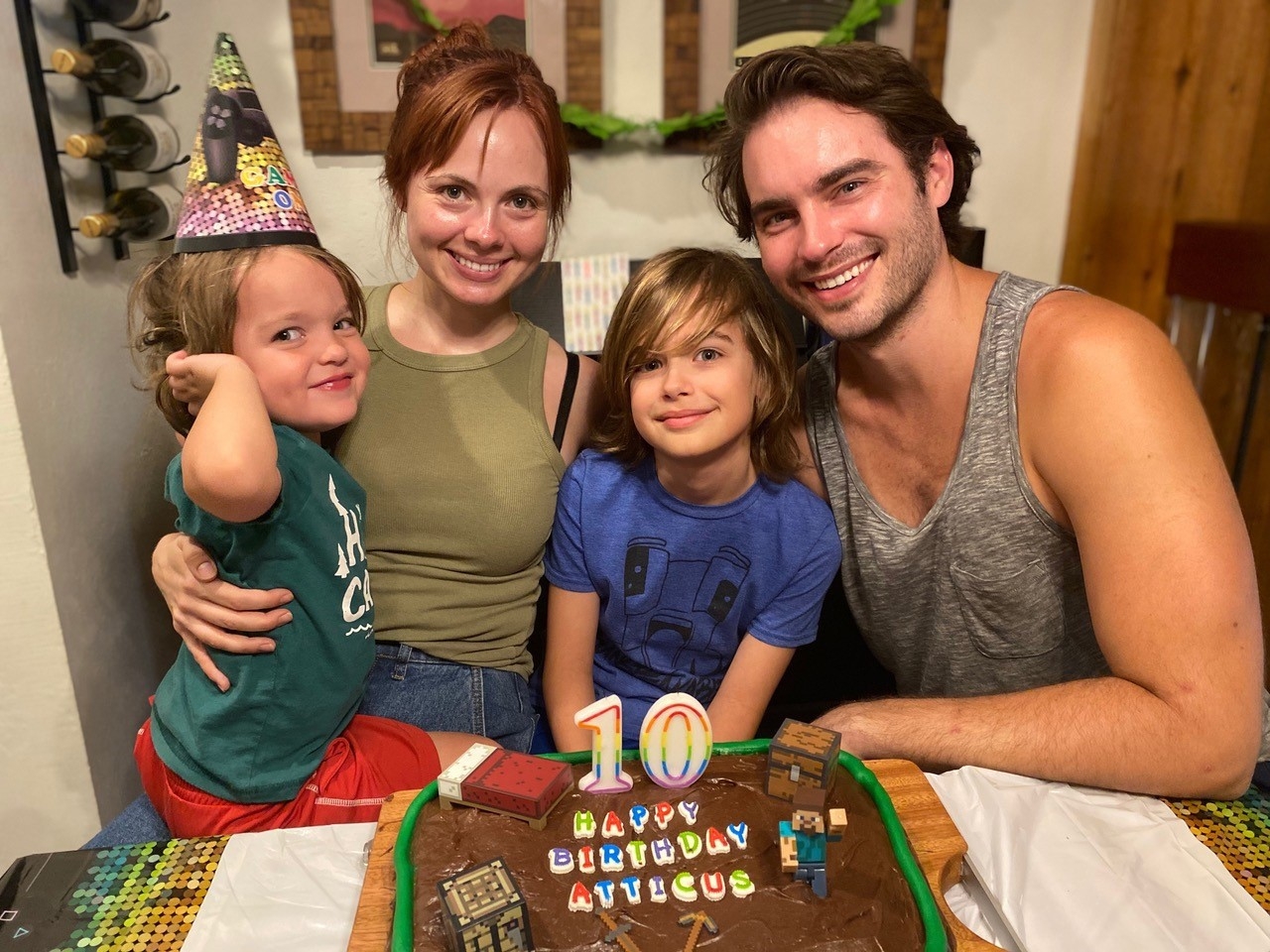 Galadriel Stineman with husband and children