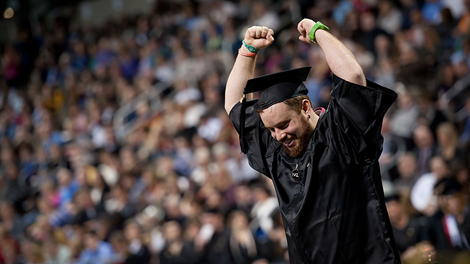 Graduate cheering