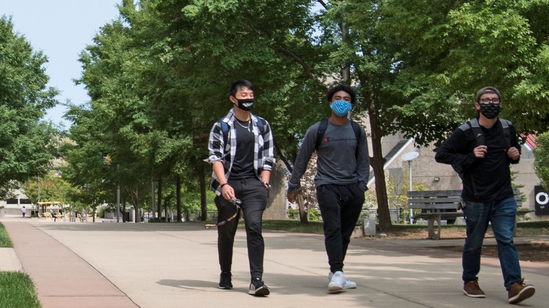 Students walking