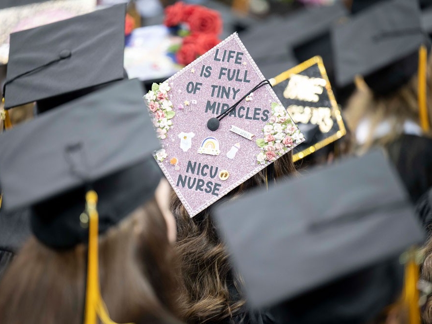 decorated commencement cap