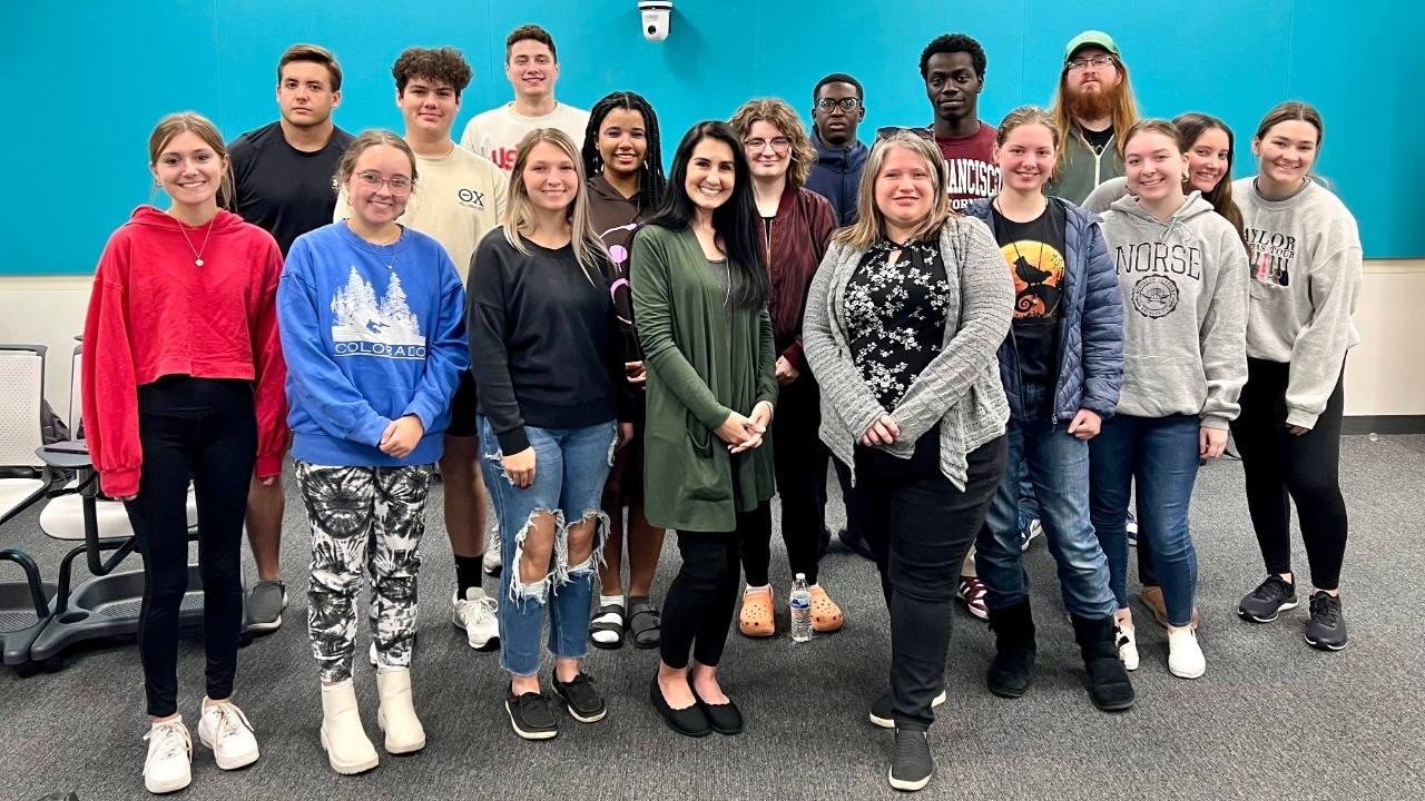 Dr. Terhune's class gathers for a group photo