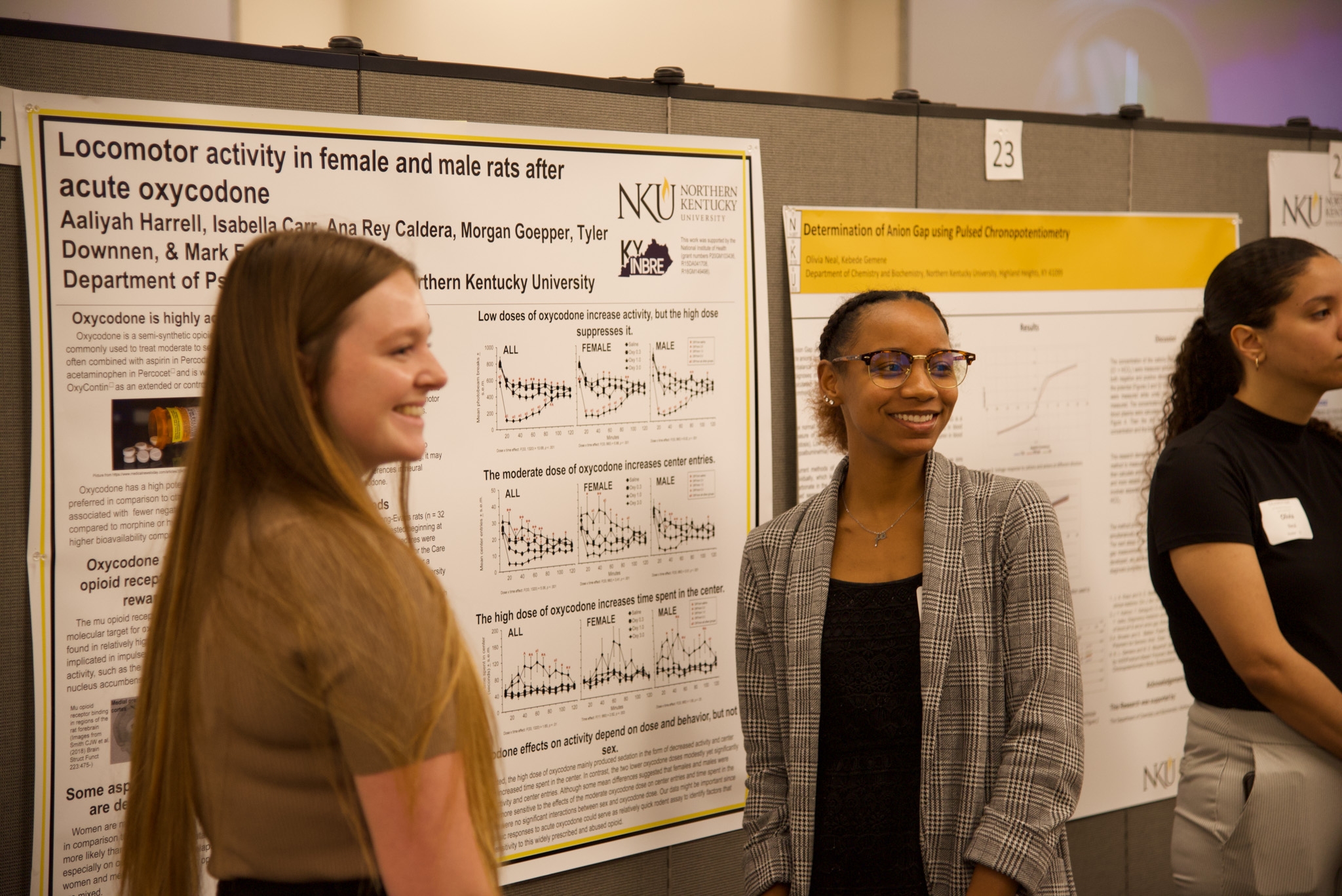 Students in front of their poster presentation