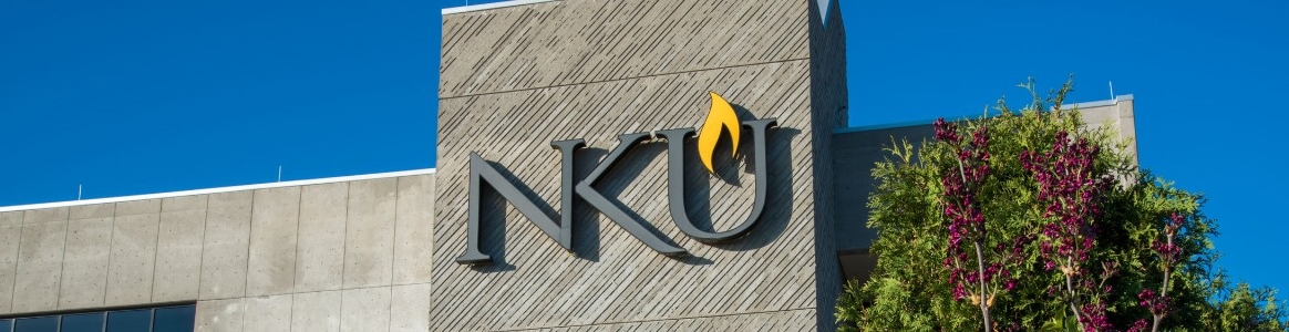 NKU sign on Steely Library