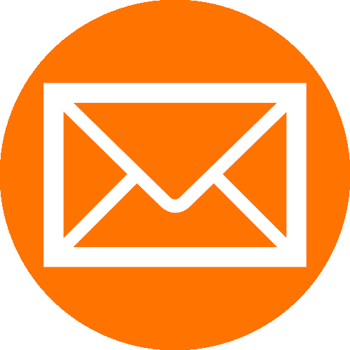 Email icon in an orange circle