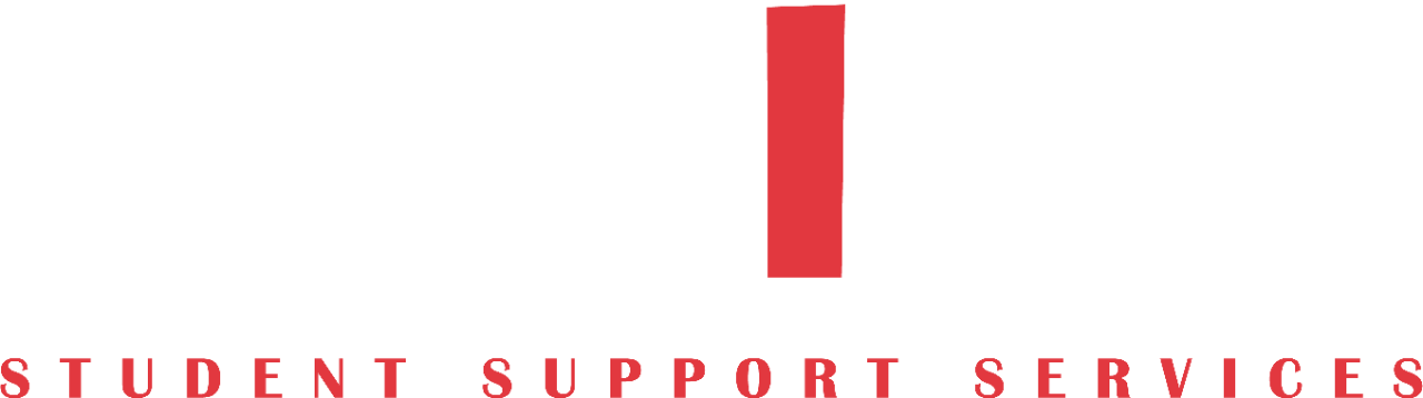 TRIO Student Support Services logo in white and red