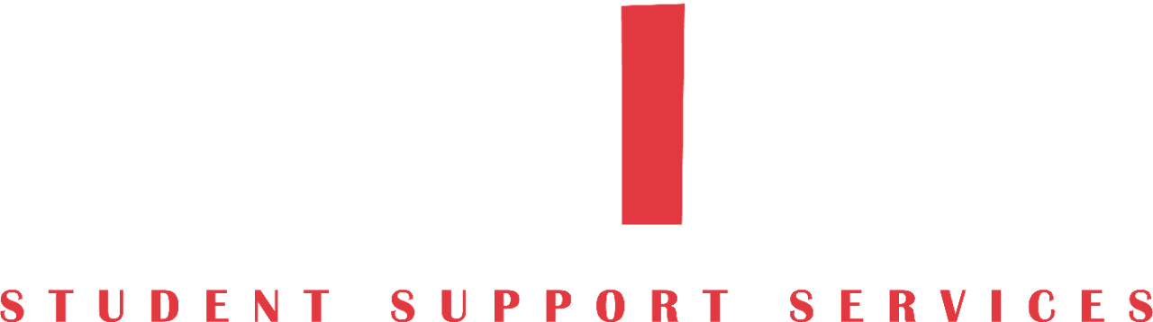 TRIO SSS TRIO Student Support Services logo in white and red