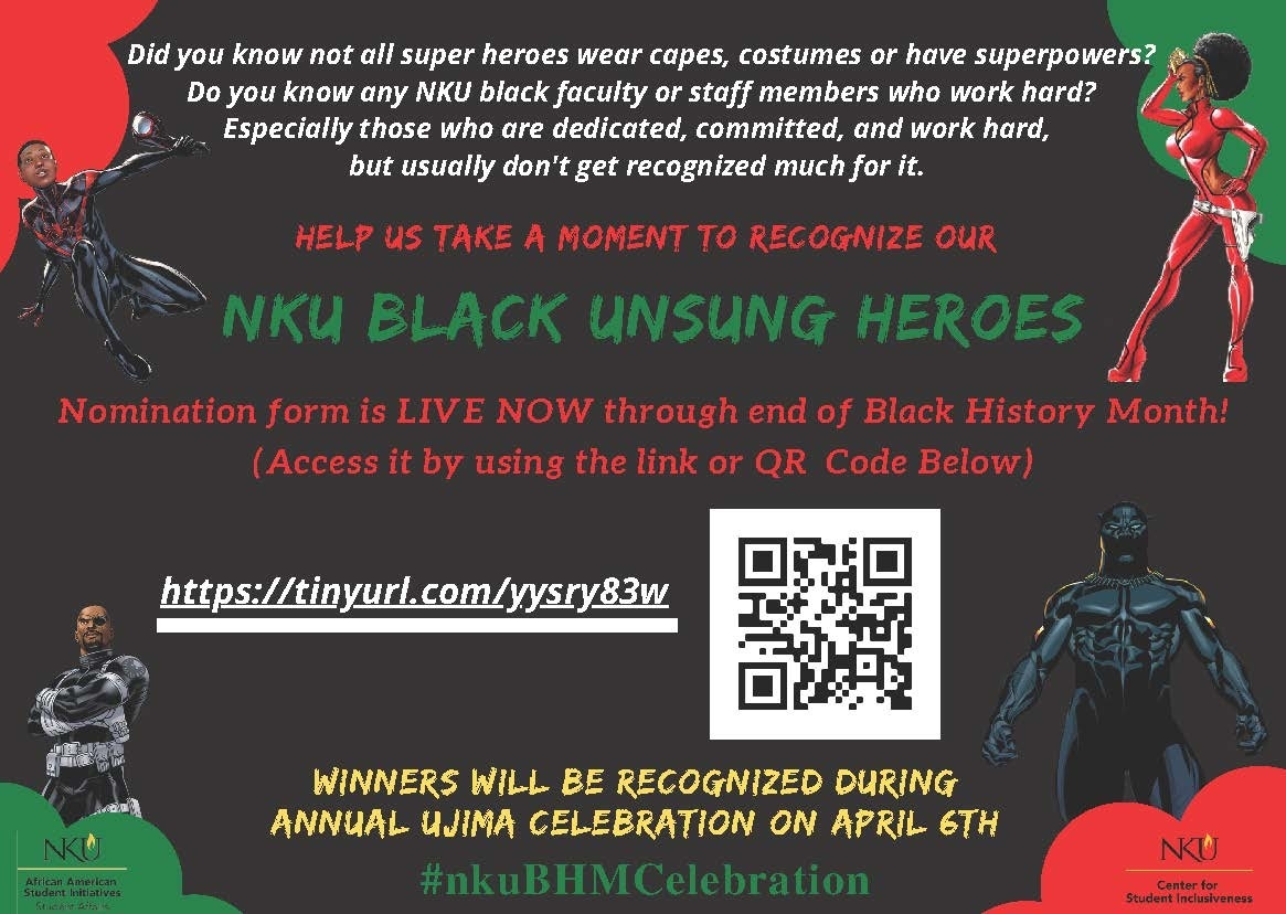 NKU Black Unsung Heroes Nominations Flyer