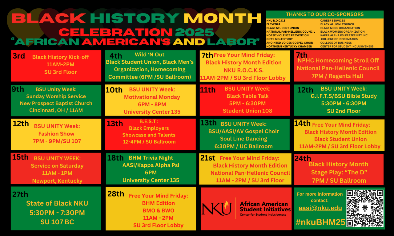 Black History Month Schedule 25