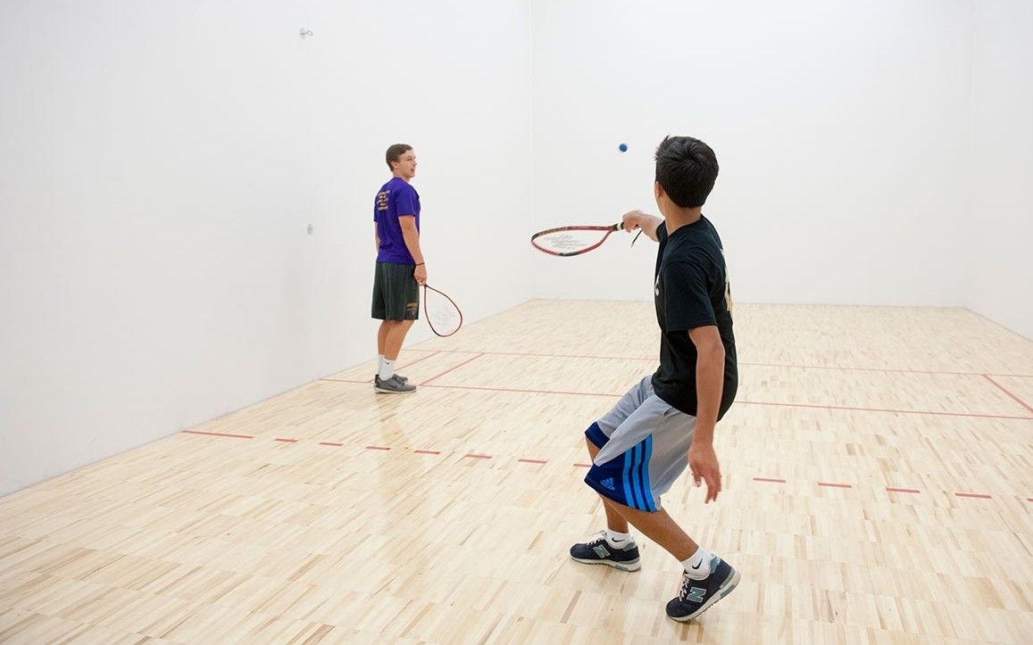 Students playing racquetball