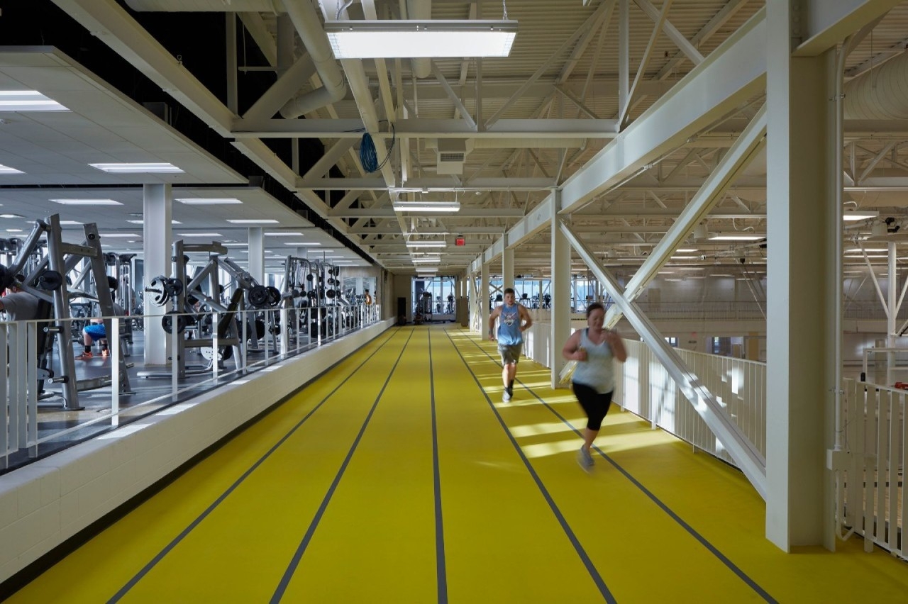 Students running on track