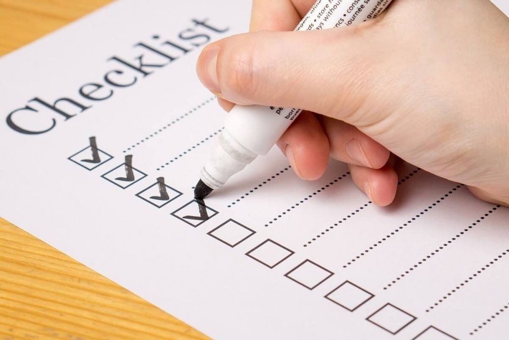 Checklist with checkmarks