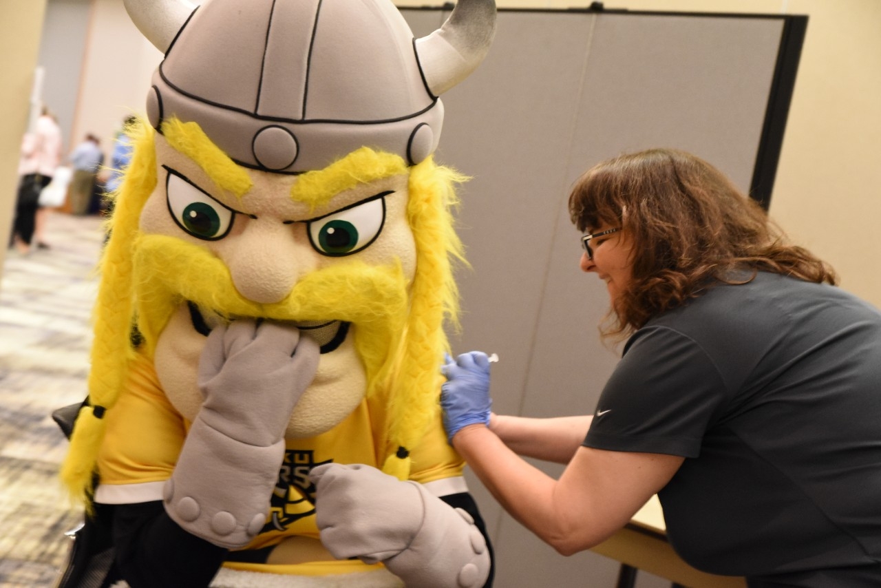 Victor Viking gets vaccination