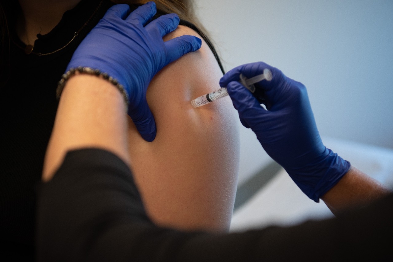 Patient receiving an injection