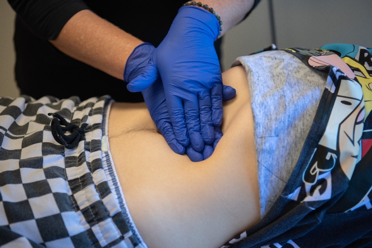 Nurse examining a patient