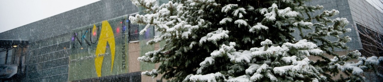Winter scene of Northern Kentucky Universtiy Building