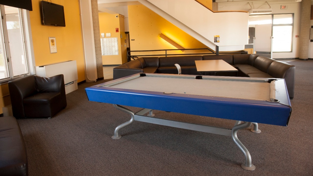 Kentucky Hall common area with air hockey table