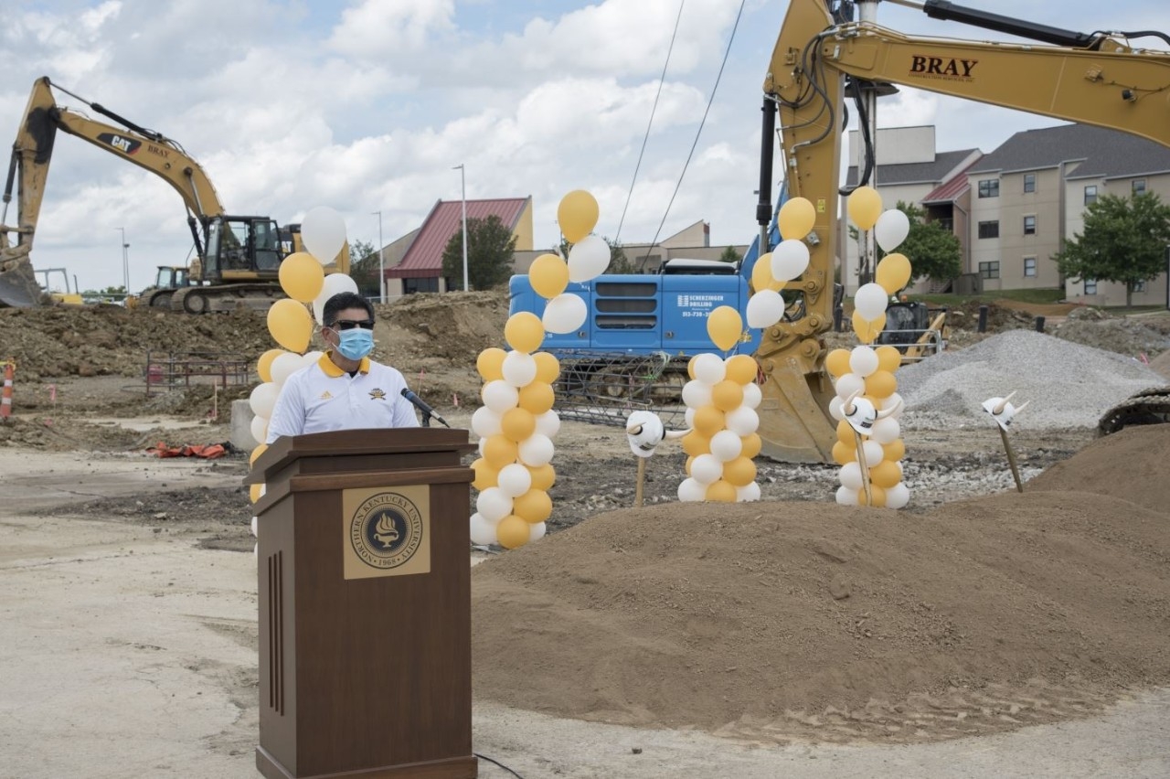 President Vaidya kicks off the Groundbreaking of the New Residence Hall