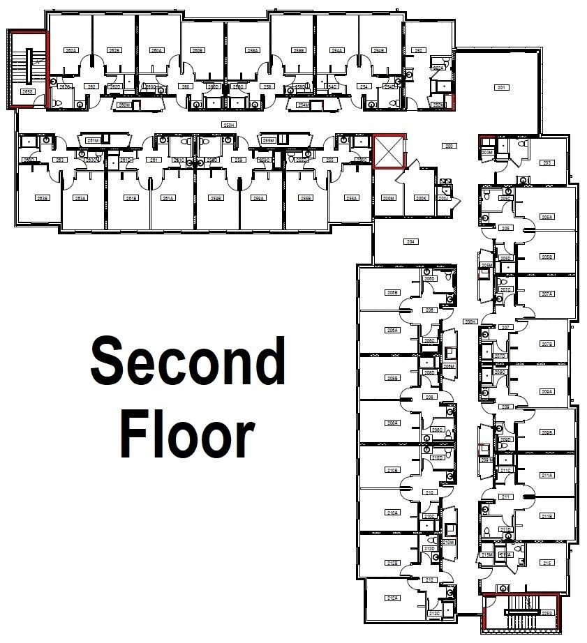 Second Floor Plan - New Residence Hall