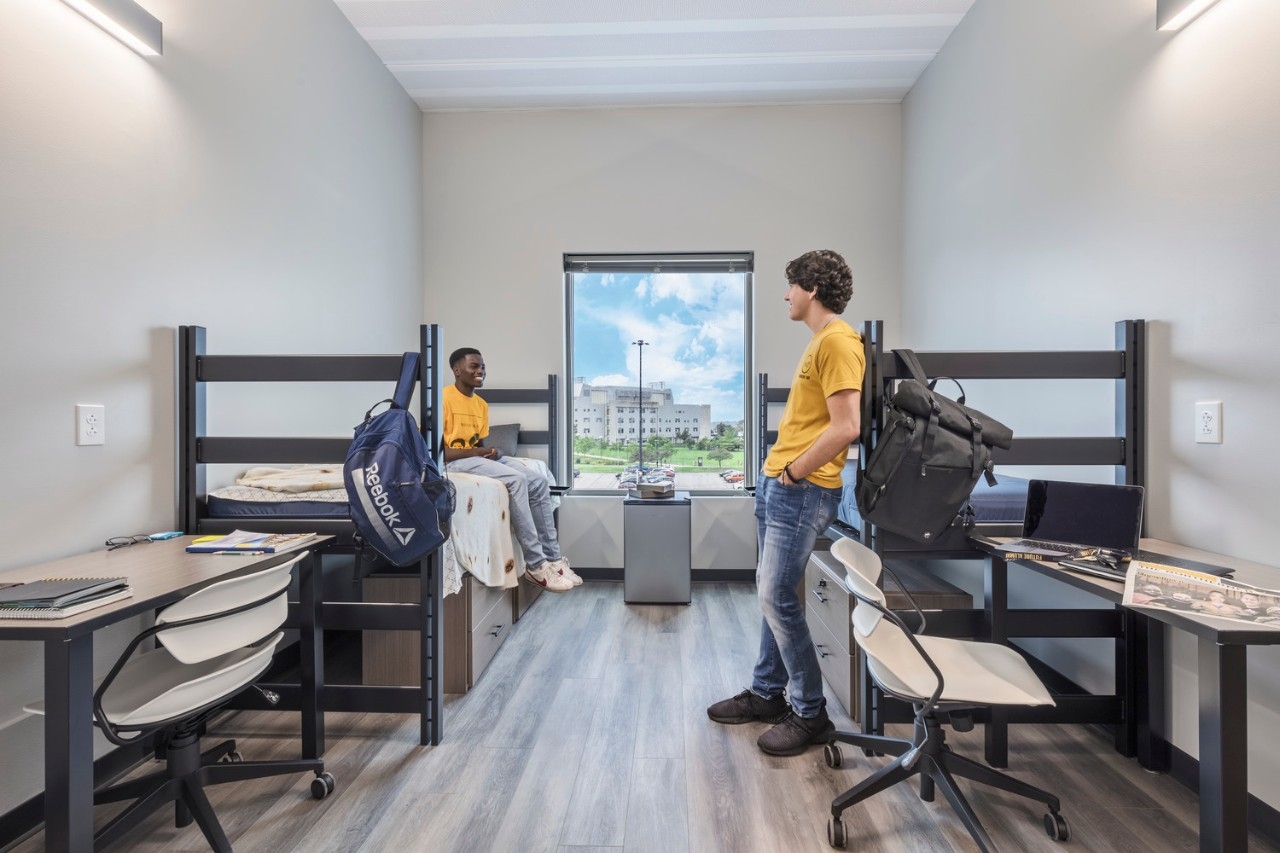 A typical room in the new residence hall