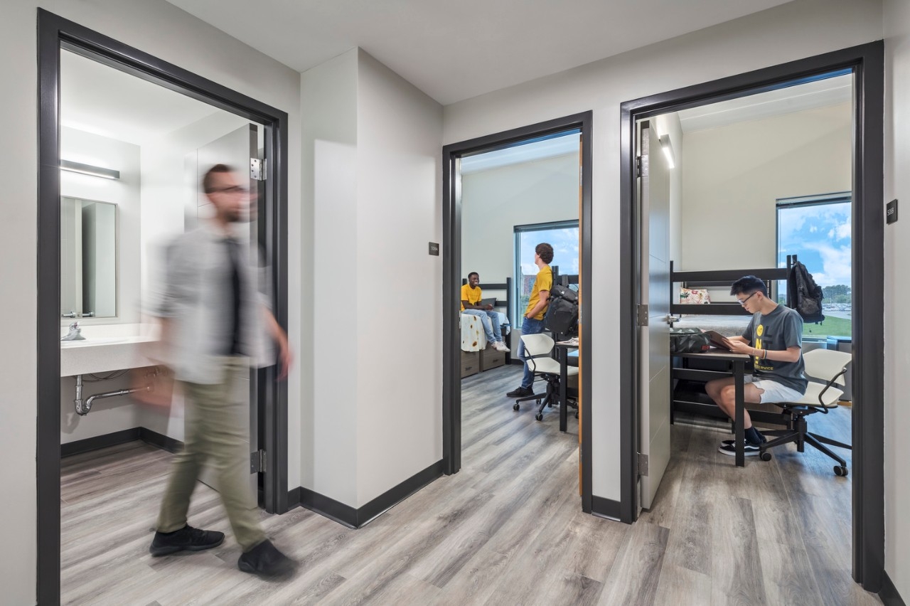 A typical room in the new residence hall