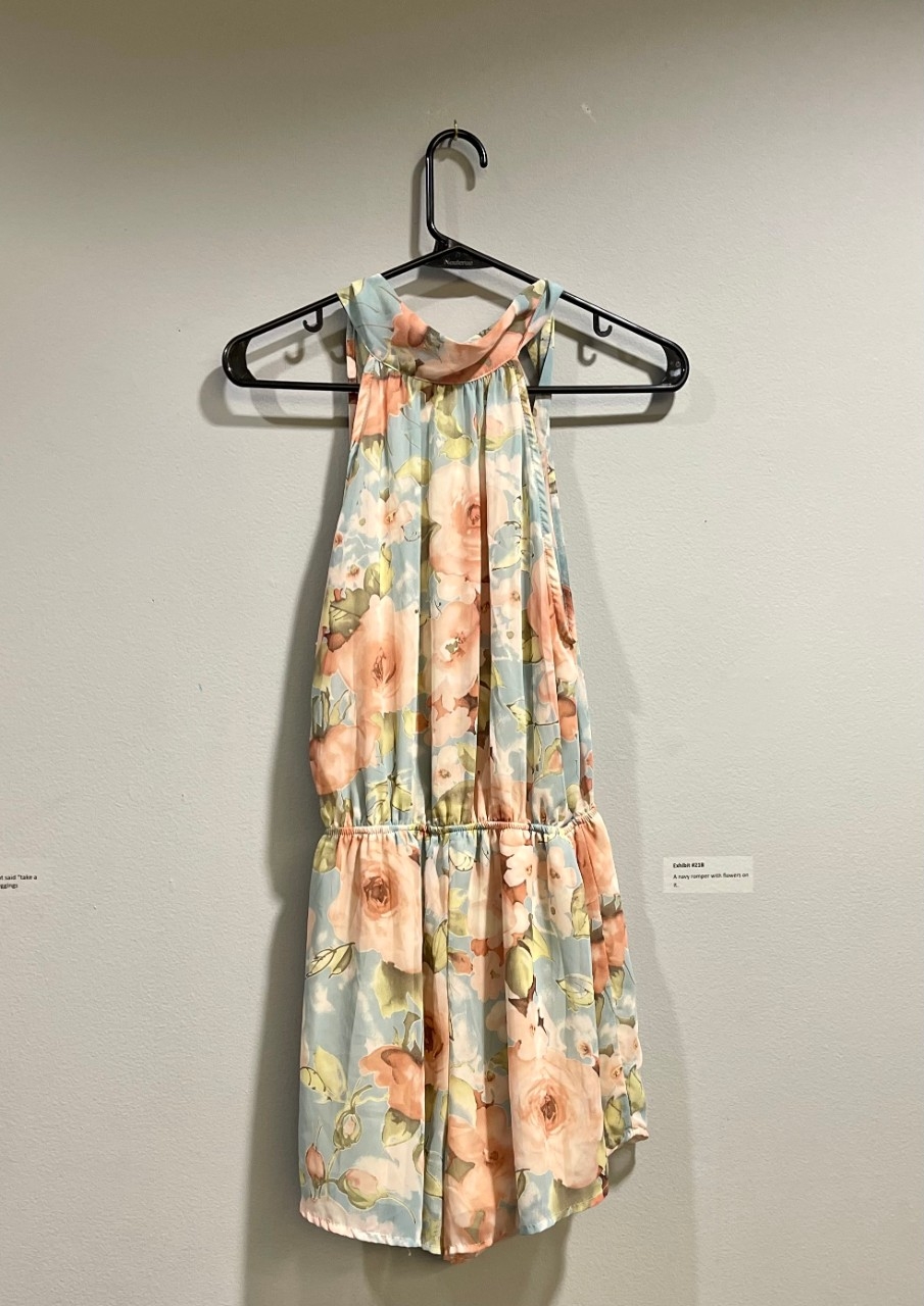 flowered blue romper